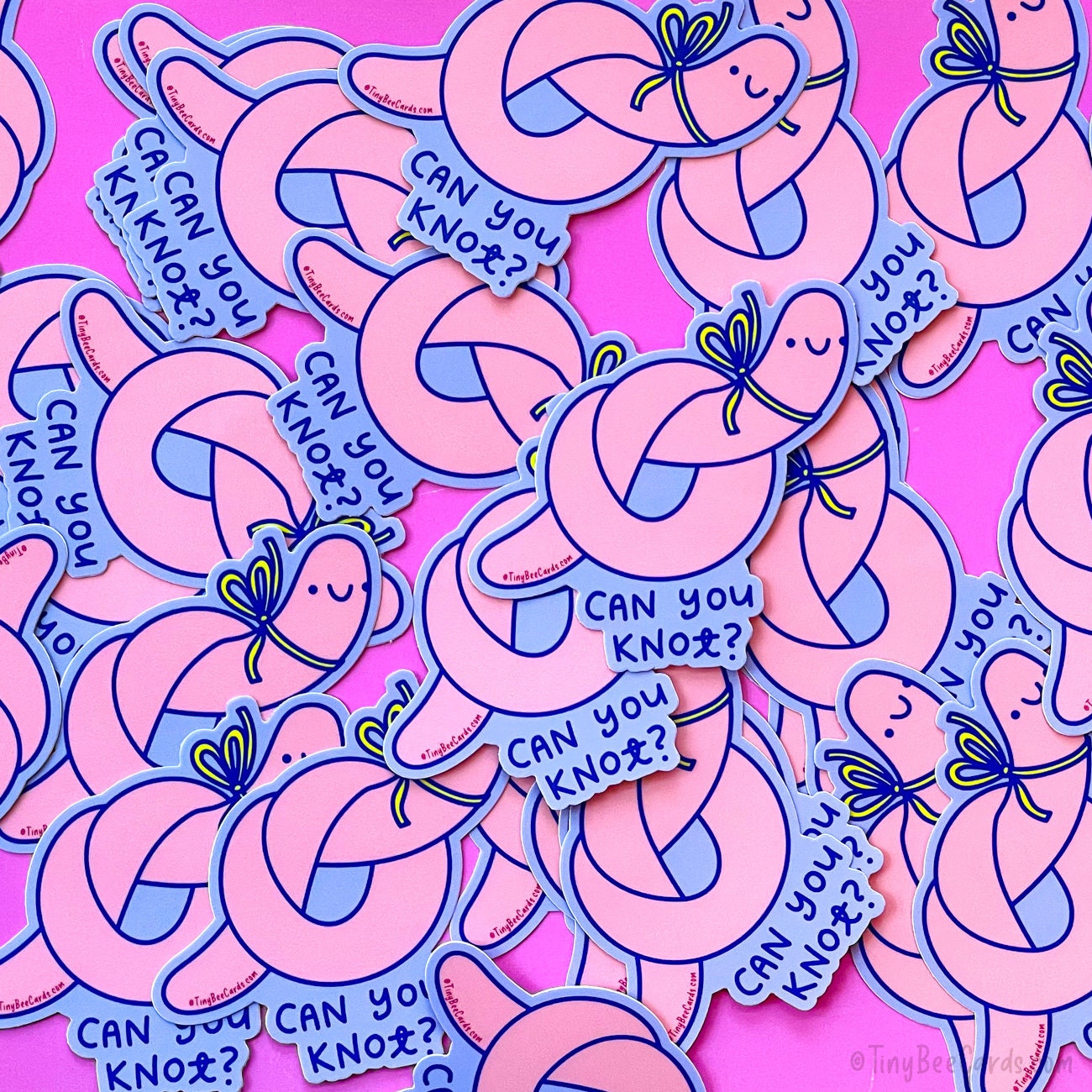 Earthworm Vinyl Sticker "Can You Knot?"