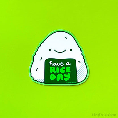 Onigiri Vinyl Sticker "Have a Rice Day"