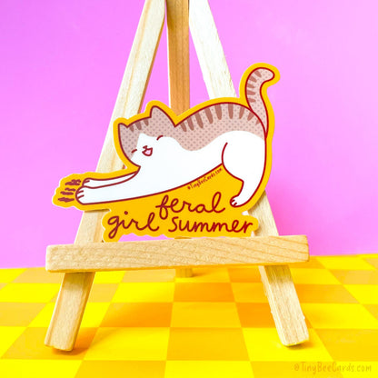 Cat Vinyl Sticker "Feral Girl Summer"