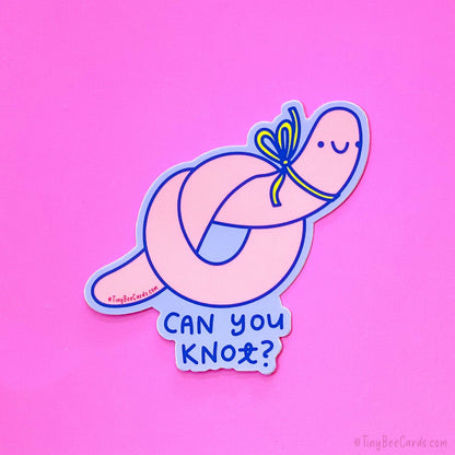 Earthworm Vinyl Sticker "Can You Knot?"