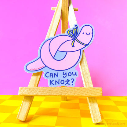Earthworm Vinyl Sticker "Can You Knot?"