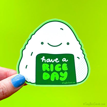 Onigiri Vinyl Sticker "Have a Rice Day"