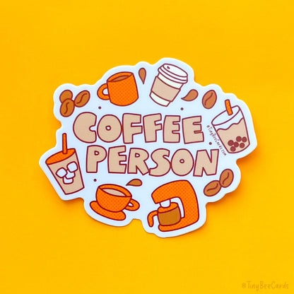 Coffee Person Vinyl Sticker