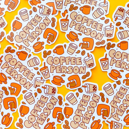 Coffee Person Vinyl Sticker