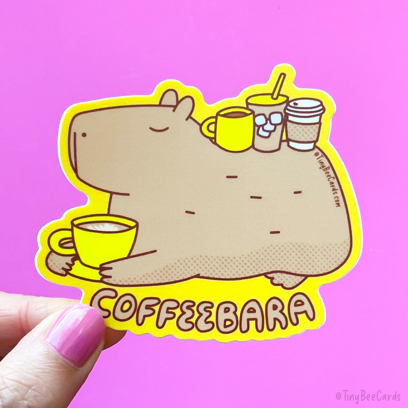 Capybara & Coffee Vinyl Sticker "Coffeebara"