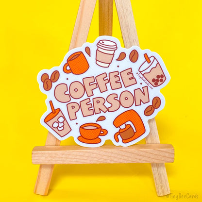 Coffee Person Vinyl Sticker