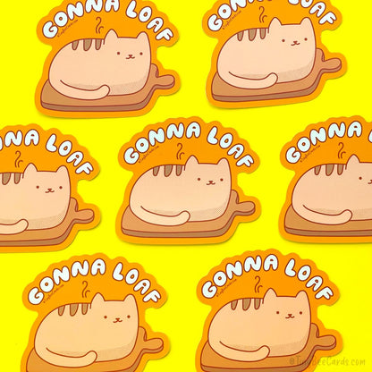 Cat Bread Loaf Vinyl Sticker "Gonna Loaf"