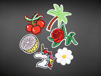 Fun Iron-On Embroidered Patches (Set of 5)