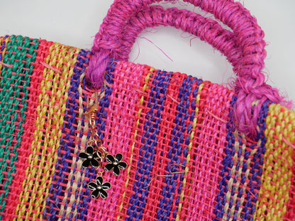 Three Flower Strand Metal Keychain and Bag Charm