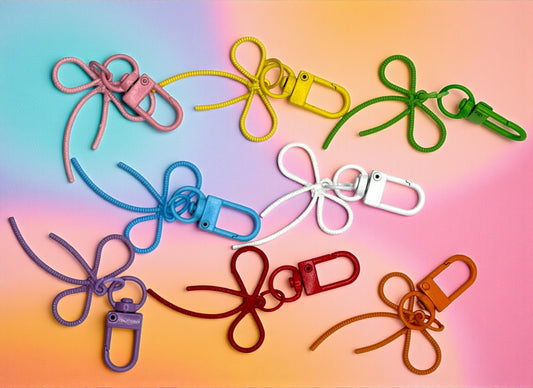 Colorful Bow Metal Keychain and Bag Charm