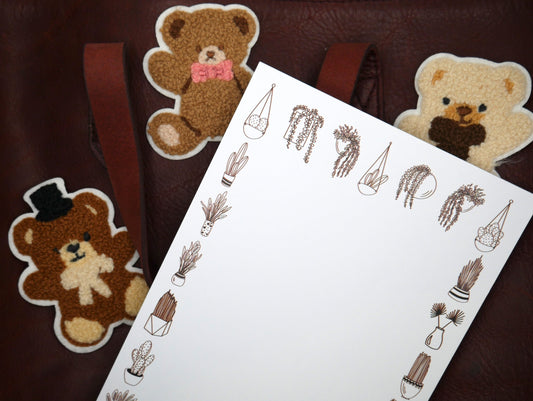 Teddy Bear Fuzzy Iron-On Embroidered Patch Pack (Set of 5)